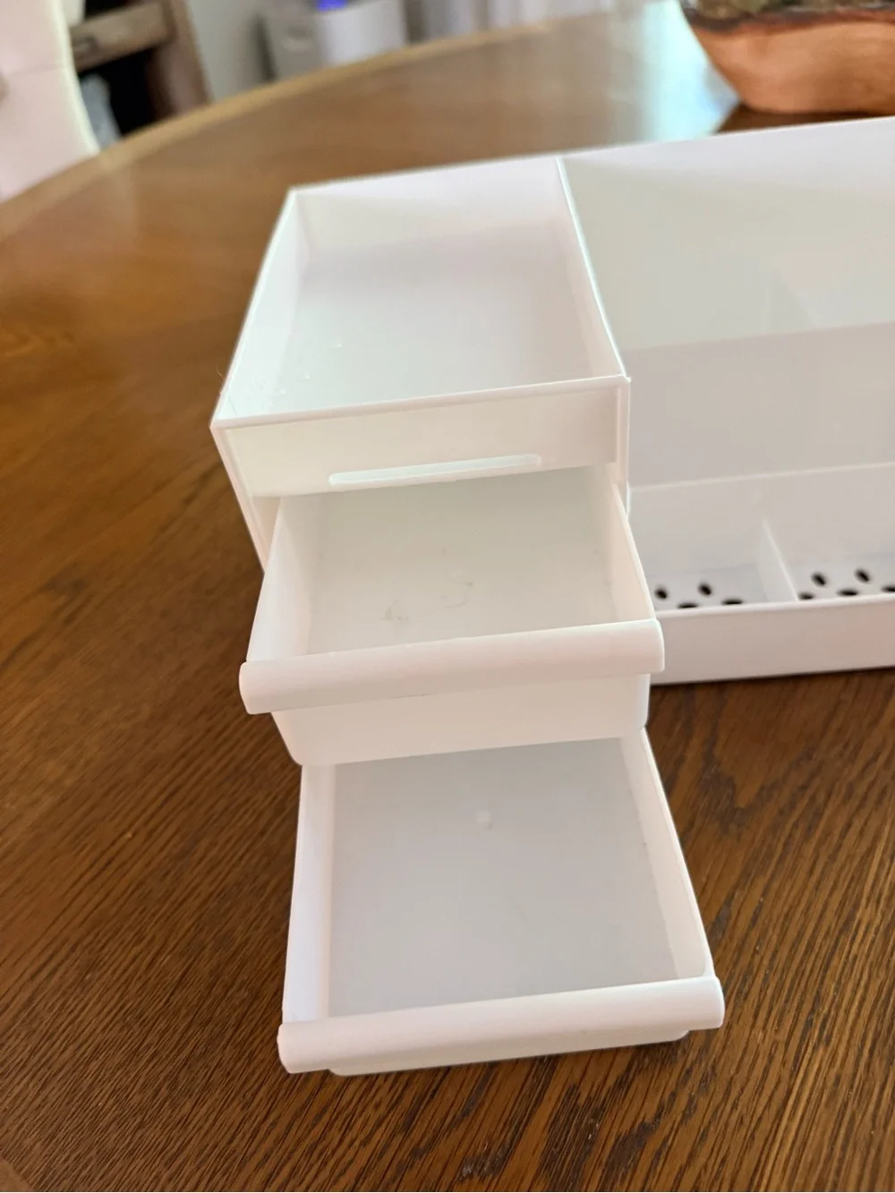 White Makeup Organizer with Drawers – Vanity Bathroom Desk Storage